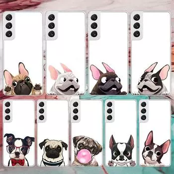 Мягкий чехол для телефона с изображением собаки мопса, французского бульдога, для Samsung Galaxy M12 M21 M30s M31 M32 Note 20 Ultra 10 Lite 9 8 J4 J6 Plus + M51 M52 J8 Samsung M52