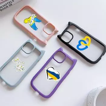 Мягкий чехол для телефона с кошачьими ушками для iPhone 16 15 14 13 12 11 Pro Max Plus XR X TPU Anti-Drop Прозрачная акриловая задняя крышка NY26 Love design for iPhone XR