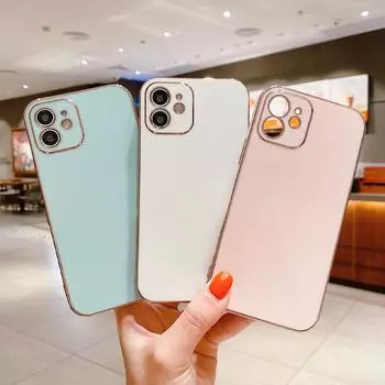 Мягкий чехол для телефона с квадратным краем и роскошным покрытием из ТПУ для телефона Infinix Infinix GT 10 Pro ярко-зеленый