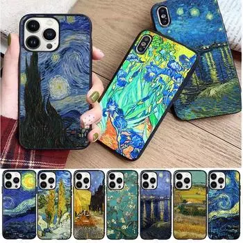 Мягкий чехол для телефона с масляной краской Ван Гога для iphone 14pro 11pro 12 13pro max 5S 6s xs 7 8plus SE xr 12mini Coque, чехлы Iphone 5 5S