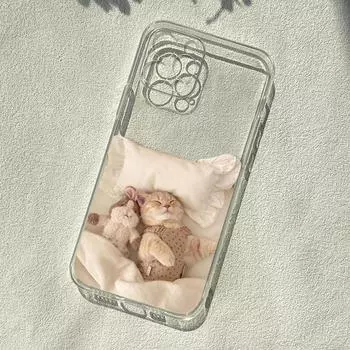 Мягкий чехол для телефона с милым котом и собакой для Iphone 14 Pro Max 13 Mini 11 12, силиконовый чехол для Iphone Xr Xs Max X 7 8 Plus Se2020 6s Se3 6 iphone 6s 6