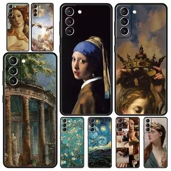 Мягкий чехол для телефона с рисунком в стиле ренессанс для Samsung Galaxy S24 S23 S22 S20 Ultra S21 FE 5G S10 S9 Plus S10E S8 20 TPU Cover Samsung S24