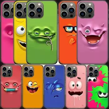Мягкий чехол для телефона с забавным лицом для Apple iPhone 15 13 12 11 14 Pro Max Mini Cover SE 2020 X XS XR 8 7 6 6S Plus 5 5S Shell Coque For iPhone 13