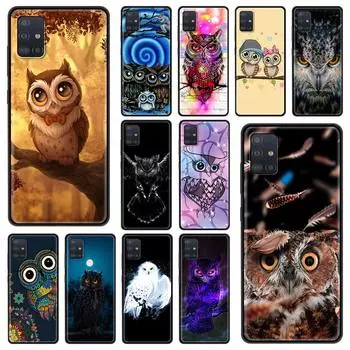 Мягкий чехол для телефона Samsung Galaxy A21S A51 A71 A12 A50 A70 A31 A41 A02S A72, противоударный чехол, модный мультяшный сова Samsung A01