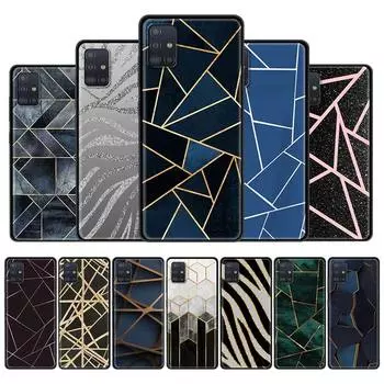 Мягкий чехол для телефона Samsung Galaxy A51 A71 A21s A31 A41 M31 A11 A12 M51 A32 5G M30s A91 A42, чехол с мраморной геометрической фигурой Samsung A01