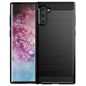 Мягкий чехол для телефона Samsung Galaxy Note 10, противоударный чехол из углеродного волокна для Galaxy Note10, силиконовая задняя крышка, чехол Fundas Samsung Note10 чёрный