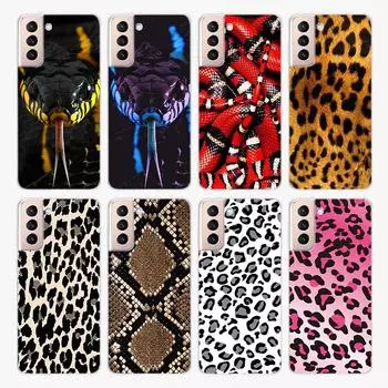 Мягкий чехол для телефона Samsung Galaxy S22 Pro S21 S20 FE Ultra S10 S10E Lite S9 S8 Plus S7 S6 Edge с принтом змеиного леопарда Samsung S6