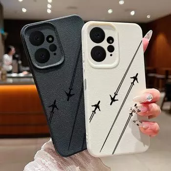 Мягкий чехол для телефона TPU с принтом маршрута самолета для Xiaomi 13T Pro Poco X6 Redmi Note 14 Pro 13 12 11 с матовой кожаной текстурой, противоударный защитный чехол для объектива Redmi Note 14 Pro 5G чёрный