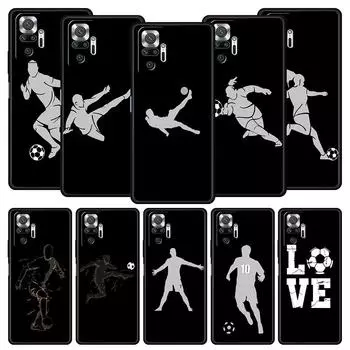 Мягкий чехол для телефона Xiaomi Redmi Note 12 4G 10 11 9 8 Pro 9S 7 8T 9T 9A 8A 9C K40 игровой силиконовый чехол футболист футбол Redmi Note 9T