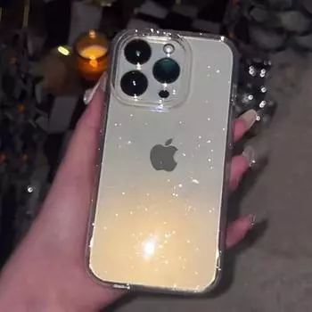 Мягкий чехол Fantasy Fairy Shell Glitter для iPhone 13/14 Pro Max и 11/12 для 7/8 Plus, XS/XR Apple 11promax прозрачный/мерцание