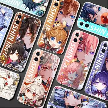 Мягкий чехол Genshin Impact для игрового телефона для Apple iPhone 13 14 12 11 Pro Max XS XR max X 8 7 6S 6 Plus Shell Funda Cover Coque iPhone 7 8 Plus