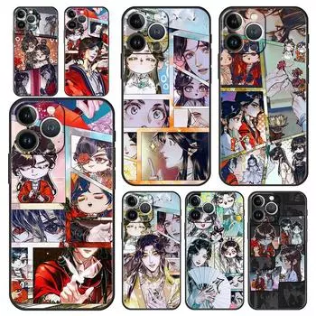 Мягкий чехол Heaven Official s Blessing Aesthetic Luxury для iPhone 13 15 14 12 11 Pro MAX XR X SE XS 7 8 Plus, черный чехол iPhone 14 Pro