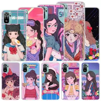 Мягкий чехол INS Kawaii с изображением японского аниме для девочек для Xiaomi Redmi 10 10A 10C 9 9A 9C 9T, чехол для телефона 8 8A 7 7A 6 6A S2 K20 K Redmi 10