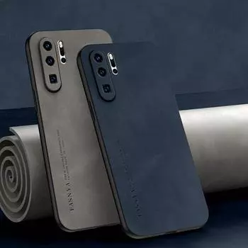 Мягкий чехол из овчины для Huawei Y9S Y8P Y6P Y9 Prime Y7 2019 P Smart Z 2021 P20 P30 P40 Lite P50 P60 Pro P10 противоударный чехол-бампер P40 чёрный