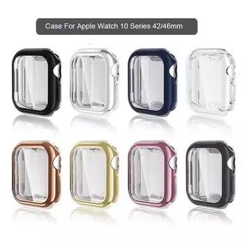 Мягкий чехол из ТПУ для Apple watch Series 10 Full Directional Protector Smartwatch Bumper Series для C1H9 black-46mm
