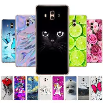 Мягкий чехол из ТПУ для Huawei Mate 10 lite, силиконовые чехлы для телефонов с принтом и рисунком, чехол для Huawei Mate 10 pro, чехол для mate 10 Cat huawei mate 10 lite