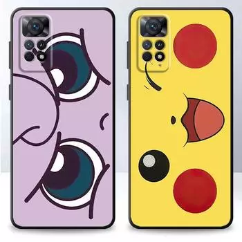 Мягкий чехол из ТПУ для телефона Redmi Note 10 Lite 8T 10S 8 11 Pro 11S 11T 9 7 9S Pro 9T 4G 5G Pro + 11E Pokemon Pikachu Face Cover Coque Redmi Note 7