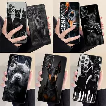 Мягкий чехол из ТПУ для телефона Samsung Galaxy A71 A31 A51 A22 A52 A23 A21s A72 A32 A33 A53 A13 A42 A41, чехол с изображением собаки добермана, сумка Samsung A11