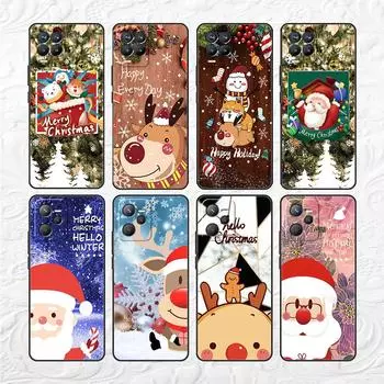 Мягкий чехол из ТПУ из ТПУ с красным носом и Лосьем Санта-Клаусом для Realme 8 C21 9 Pro 8i 9i GT Neo 3 2 C3 7 6 C21Y C15 C11 C35, силиконовый чехол для телефона Realme GT Neo 3