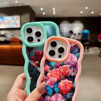 Мягкий чехол из ТПУ Macaron для телефона Samsung A11 A12 A13 A14 A15 A23 A24 A25 A52 A53 A54 A55 A30 A50 J7 S20 S23 FE S24 Ultra Cover Ae63 с бабочкой и цветком Samsung A02S(A03S)(M02S)
