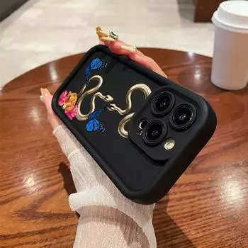 Мягкий чехол из ТПУ с ангельскими глазками для Samsung A05 A04 A10 A30 A50 A13 A23 A53 A14 A24 A34 A54 A15 A25 A35 A55 S20 S23 FE S24 Ultra Ae57, черное золото, змея Samsung A03