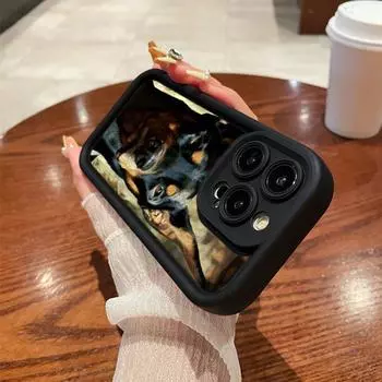 Мягкий чехол из ТПУ с ангельскими глазками для Samsung A10 A30 A50 A13 A23 A53 A14 A24 A34 A54 A15 A25 A35 A55 S20 S23 FE S24 Ultra Ae52 Animal Dog Doberman art Samsung A03