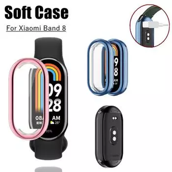 Мягкий чехол из ТПУ, защитная пленка для экрана для Xiaomi Mi Band 8, полное покрытие, защитная пленка Onebody, чехлы для Xiomi Band8 for Mi Band 8 чистый