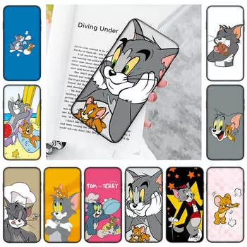 Мягкий чехол JT50 Tom and Jerry Cat Mouse для OPPO Reno 8 6 5 4 Pro Plus Find X3 A17 A3 A31 A38 A40 A53 A54 A55 A74 A76 A78 A77 A80 A94 A95 A96 Lite OPPO Reno 6 Pro серый
