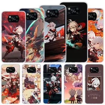 Мягкий чехол Kazuha Genshin Impact для Xiaomi Poco X3 NFC X4 M4 Pro M3 M2 Phone Cover F3 F2 F1 Mi Note 10 Lite A3 A2 A1 Funda Coque Xiaomi Poco X3