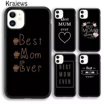 Мягкий чехол Krajews Best Mom Ever для iPhone 14 5 SE 6s 7 8 plus X XR XS 11 12 13 pro max Samsung Galaxy S21 S22 ultra iPhone 6plus