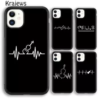 Мягкий чехол Krajews Cello Heartbeat Gift для iPhone 14 5 6s 7 8 plus XR XS 11 12 13 pro max Samsung S21 S22ultra Plus iPhone 6plus