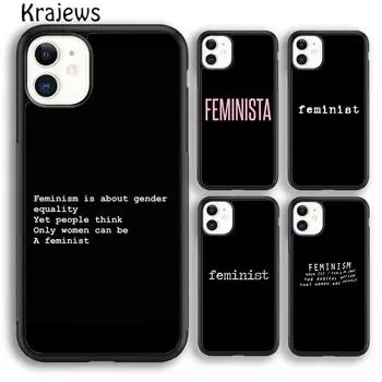 Мягкий чехол Krajews Feminist Feminism для iPhone 14 5 6s 7 8 plus X XR XS 11 12 13 pro max Samsung Galaxy S21 S22ultra iPhone 6plus