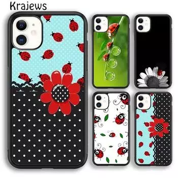 Мягкий чехол Krajews Lady Bugs для iPhone 14 5 SE 6s 7 8 plus X XR XS 11 12 13 pro max Samsung Galaxy S21 S22 ultra iPhone 6plus