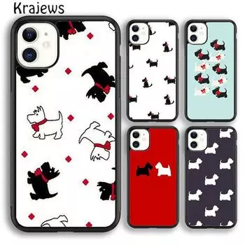 Мягкий чехол Krajews Westie Scottie Scottish Terrier для iPhone 14 5 6s 7 8 plus XR XS 11 12 13 pro max Samsung S21 S22ultra iPhone 6plus