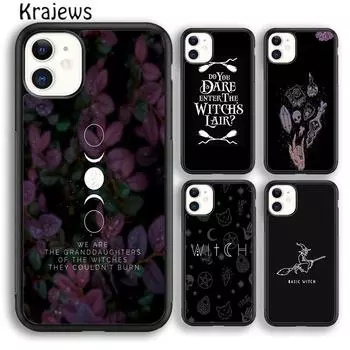 Мягкий чехол Krajews Witch Witchcraft для iPhone 14 5 SE 6s 7 8 plus X XR XS 11 12 13 pro max Samsung S21 S22ultra Plus iPhone 6plus