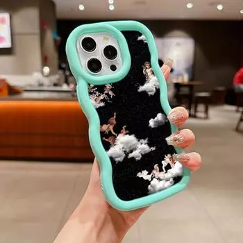 Мягкий чехол Macaron из ТПУ для iPhone 11, 12, 13, 14, 15 Pro Max SE X Xs Max XR 6 6s 7 8 14 15 Plus Tecno Camon 19 Realme C35, чехол Ae51 Angel art design for iPhone 6(6s)(7)(8)