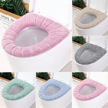 Мягкий чехол на сиденье для унитаза для ванной комнаты, моющийся теплый коврик, подушка с крышкой, табуретка розовый