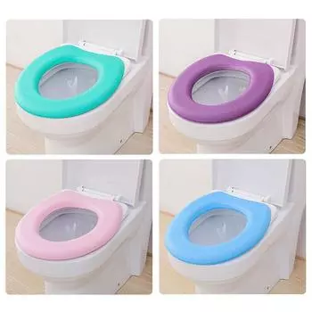 Мягкий чехол на сиденье унитаза Waterpoof, моющийся коврик для туалета в ванной комнате, коврик O-образной формы фиолетовый