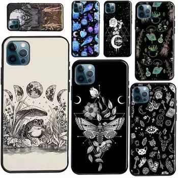 Мягкий чехол «Оккультное колдовство Луна, готическая ведьма» для iPhone 12 Pro Max 13 Mini 11 Pro Max X XR XS Max SE2 8 7 Plus, чехол для телефона iPhone 5 5S SE