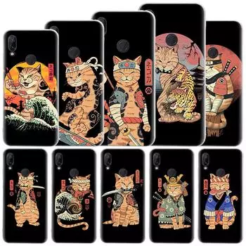 Мягкий чехол Ramen Sushi Samurai Tattoo Cat для Xiaomi Mi 11 Lite 11i 12X 11T 10T 9T Pro, чехол для телефона 12 10 9 8 5X 6X Ultra Корпус Xiaomi Mi 11 Lite