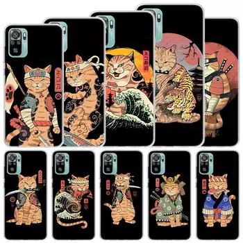 Мягкий чехол Ramen Sushi Samurai Tattoo Cat для Xiaomi Redmi Note 11S 10S 11 10, чехол для телефона 11T 11E Pro 9 9S 8 8T 9T 7 6 5 4X Redmi Note 11S 4G