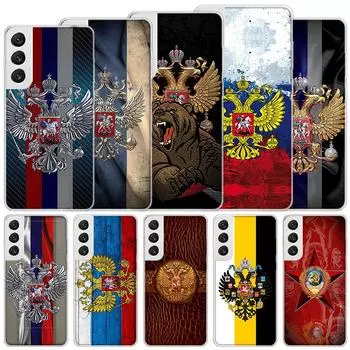 Мягкий чехол с эмблемой российского флага для Samsung Galaxy M12 M21 M30S M31 M32 M51 M52, чехол для телефона Note 8 9 10 + 20 Ultra J4 J6 P Samsung M11