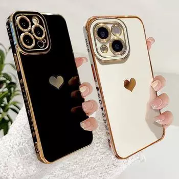 Мягкий чехол с блестящим сердечком для Samsung Galaxy A04S A14 A24 A34 A54 A53 A23 A13 AS20 S21 S22 S23 Ultra Plus iPhone 14 13 12 11 Pro Max, силиконовый чехол For Samsung Galaxy A24 4G розовый