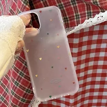 Мягкий чехол с цветным сердечком на весь экран для iPhone 11/12/13/14/15 Pro Max iPhone 13 Pro Max