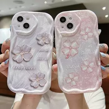 Мягкий чехол с цветочным рисунком для Samsung A55 S24 Ultra A35 A54 A53 A34 S23 IPhone 15 11 Reno 11 8T Realme C55 C67 Xiaomi 13T Redmi Note 13 Note 12 Redmi Note 13 5G