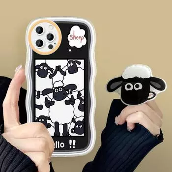 Мягкий чехол с держателем-подставкой для OPPO A77S A83 A57 A94 Reno Realme GT Neo2 9i Realme 9 Pro C35 Realme Narzo 50i, милый чехол с волнистым дизайном OPPO A77S