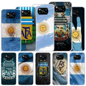 Мягкий чехол с флагом Аргентины для Xiaomi Poco X3 NFC X4 M4 Pro M3 M2 Phone Cover F3 F2 F1 Mi Note 10 Lite A3 A2 A1 Funda Coque Xiaomi Poco X3