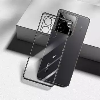 Мягкий чехол с гальваническим покрытием для Realme GT 7T 7 T, противоударный электролитический силиконовый бампер из ТПУ, чехол для телефона для Realme GT7 T 7Pro For Realme GT 7 чёрный