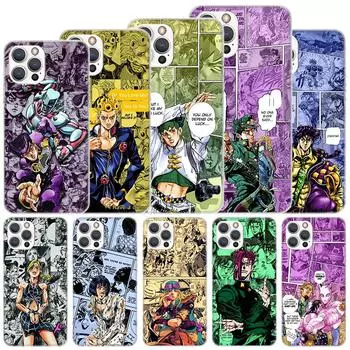 Мягкий чехол с изображением аниме «JoJo Bizarre Adventur» для iPhone 11 12 13 Mini 14 Pro Max Apple Phone Cover X XS XR SE 7 Plus 8 + 6 6S 5S Funda iPhone 11