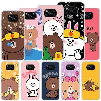 Мягкий чехол с изображением медведя B-Brown C-Cony для Xiaomi Poco X3 NFC X4 M4 Pro M3 M2 Phone Cover F3 F2 F1 Mi Note 10 Lite A3 A2 A1 Funda Xiaomi Poco X3